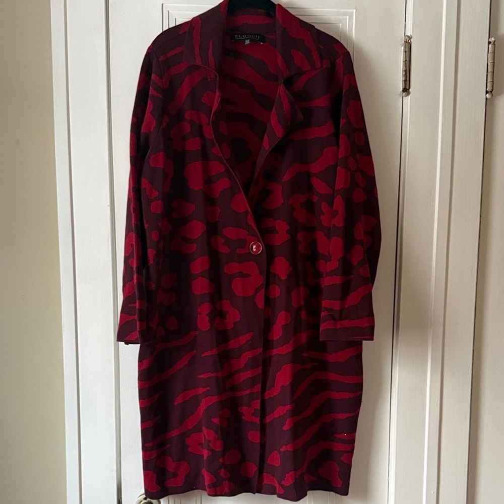 Eloquii Red and Purple Animal Print Knot Duster